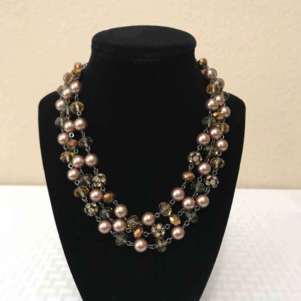 Bronze & Gold Beaded Choker